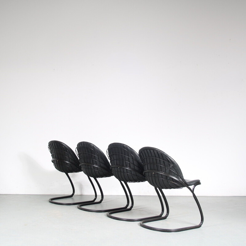 Set of 4 vintage chairs "Pascale" by Gastone Rinaldi for Thema, Italy 1970s