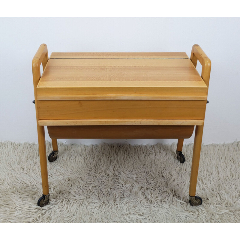 Mid century sewing box in beech - 1950s