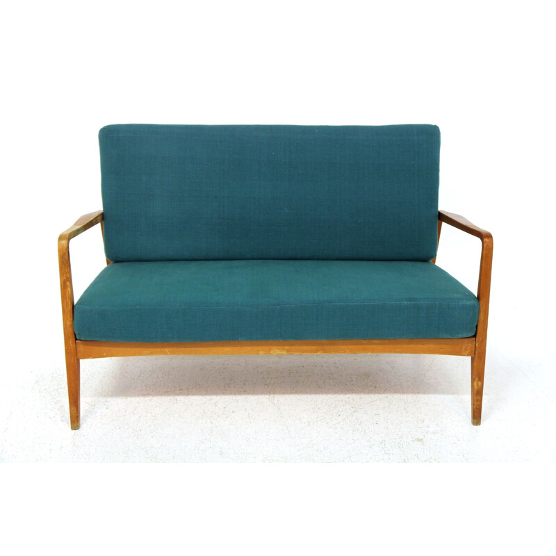 Canapé vintage 2 places scandinave en hêtre, Suède 1950