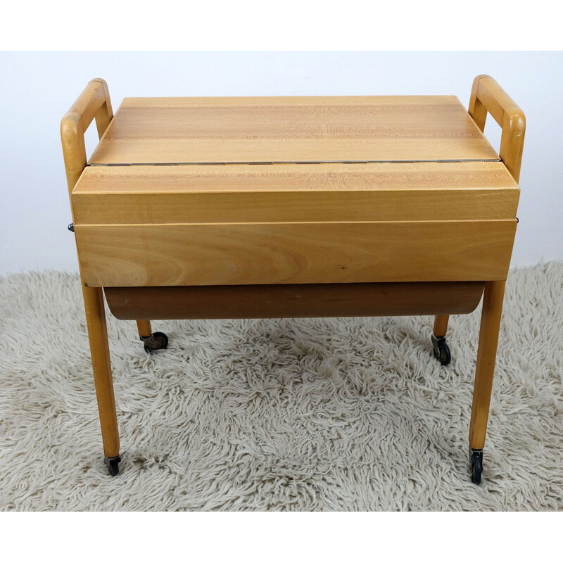 Mid century sewing box in beech - 1950s
