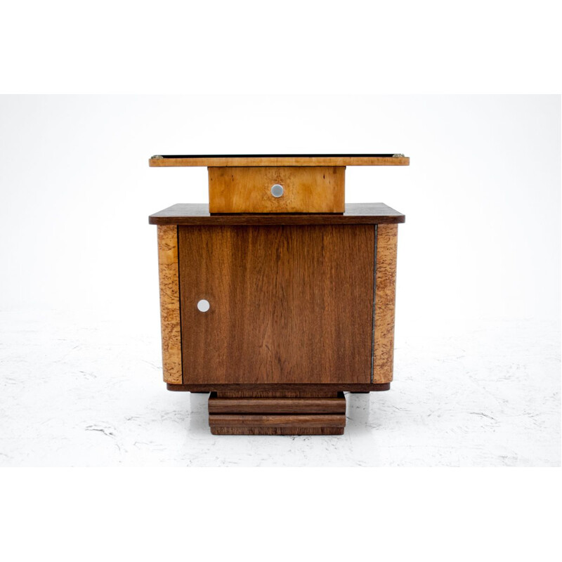 Pair of vintage Art Deco walnut night stands