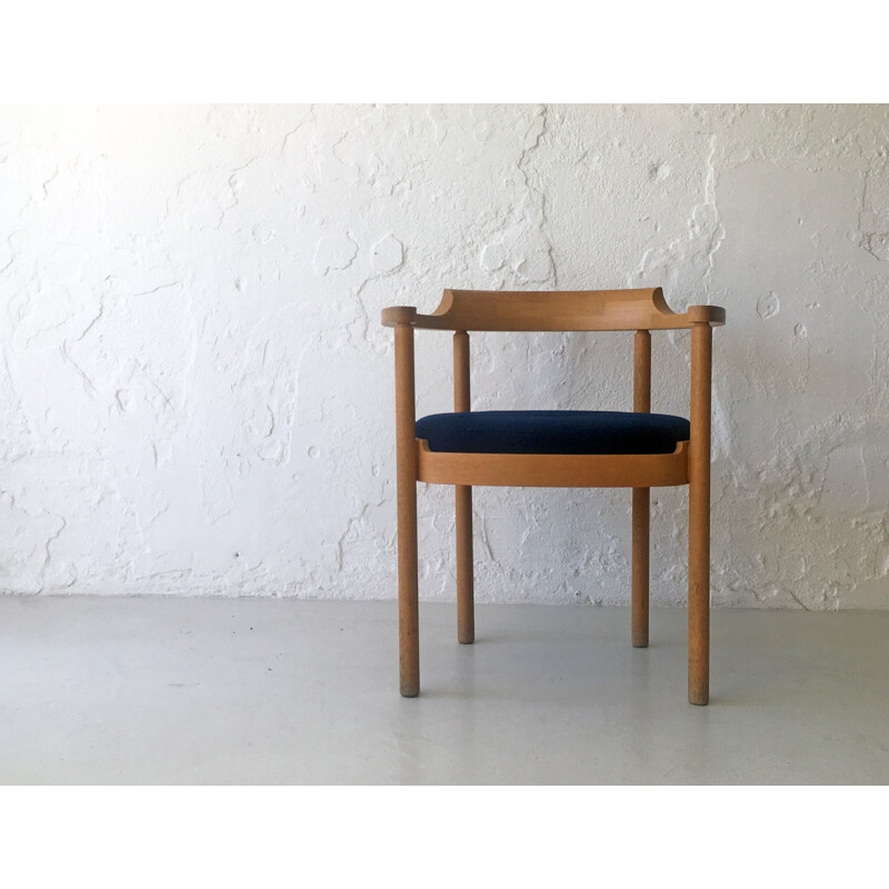 Vintage oakwood armchair by Jensen and Valeur for Munch, Denmark 1970s