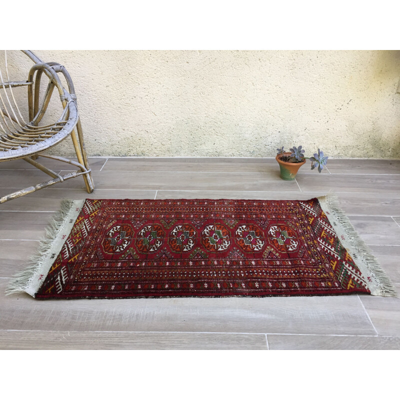 Vintage Afghaans tapijt van zuivere wol