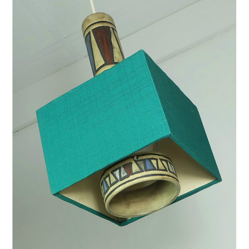 Pendant lamp with Ceramano ceramic, Hans WELLING - 1960s