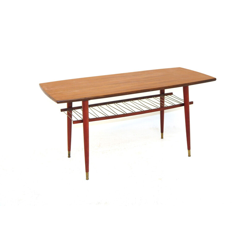 Table basse vintage en teck, Suède 1950