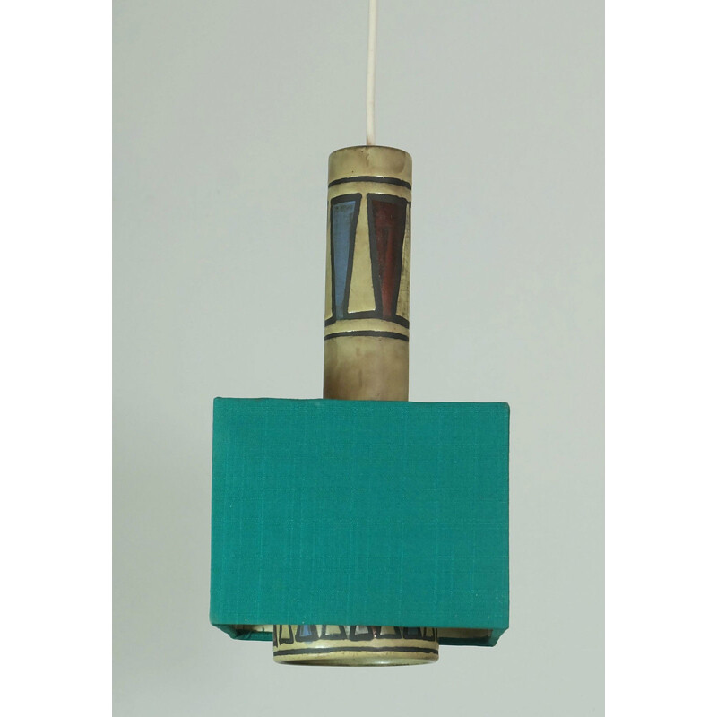 Pendant lamp with Ceramano ceramic, Hans WELLING - 1960s