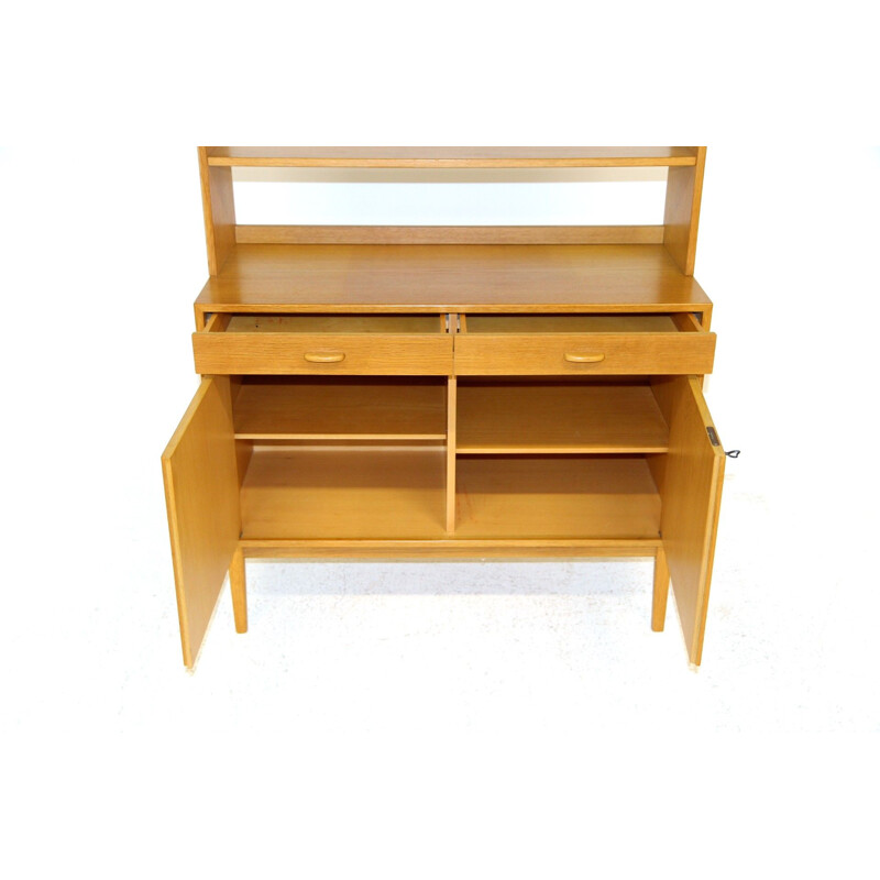 Vintage oakwood bookcase, Sweden 1960