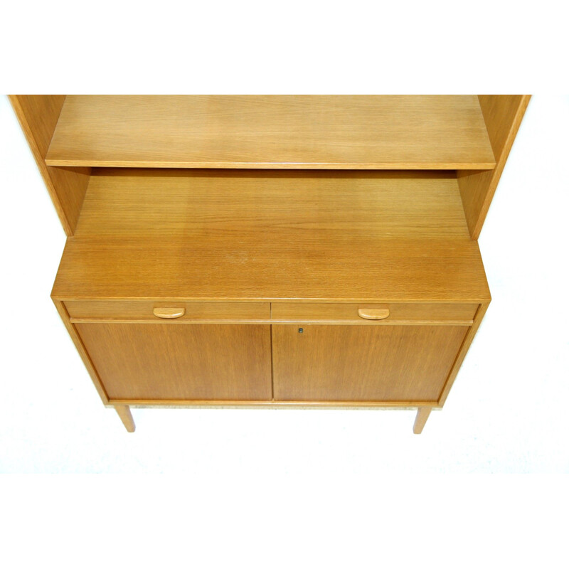 Vintage oakwood bookcase, Sweden 1960