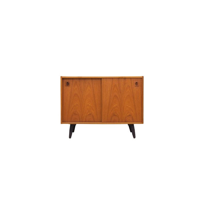 Teak vintage sideboard with sliding doors, Denmark 1970s