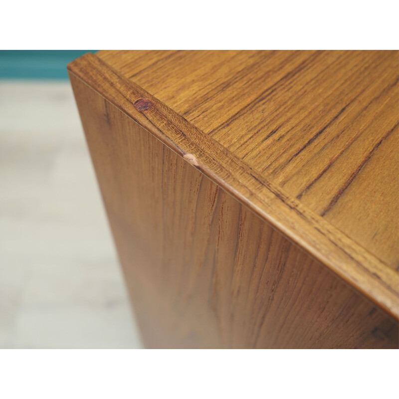 Teak vintage sideboard with sliding doors, Denmark 1970s