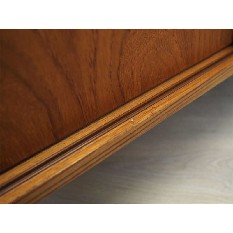 Teak vintage sideboard with sliding doors, Denmark 1970s