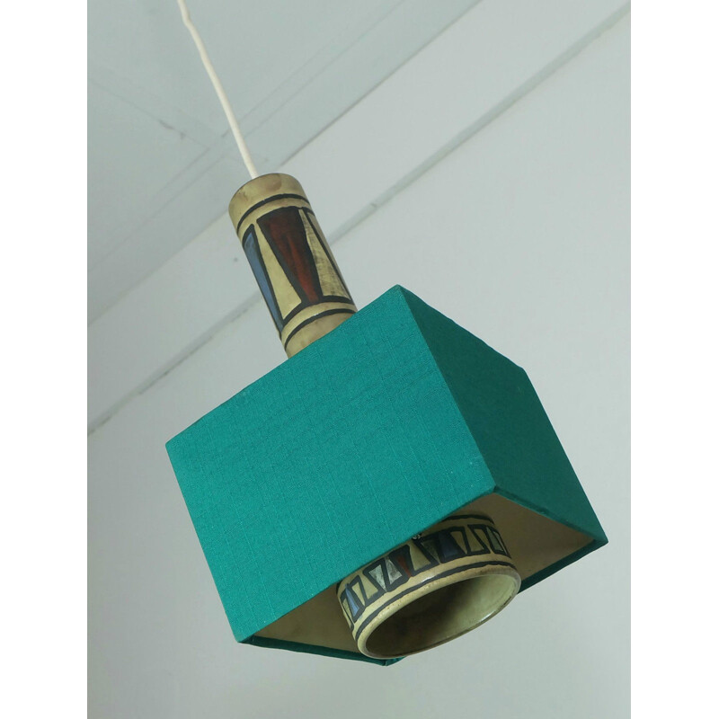 Pendant lamp with Ceramano ceramic, Hans WELLING - 1960s