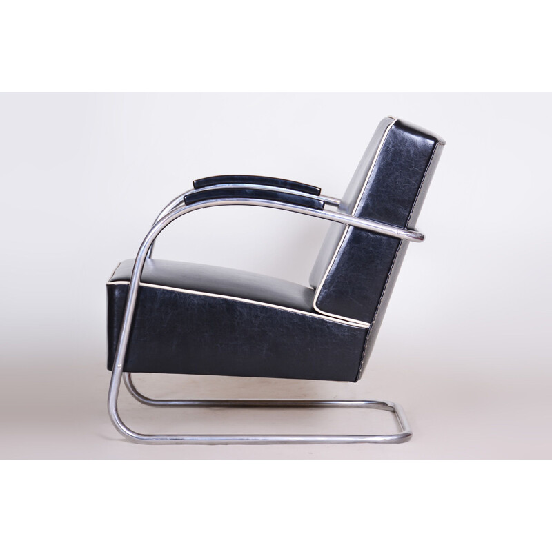 Ein Paar Vintage-Sessel aus schwarzem Leder von Mucke-Melder, 1930