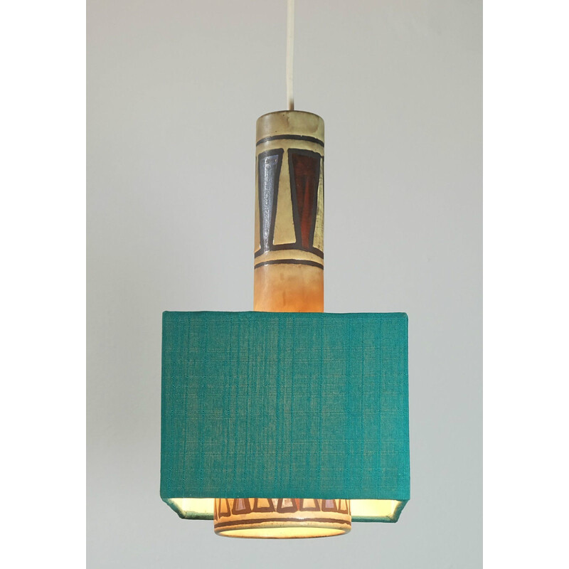 Pendant lamp with Ceramano ceramic, Hans WELLING - 1960s