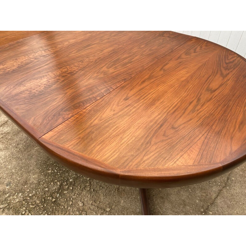 Vintage round expandable table in rosewood and teak, 1960