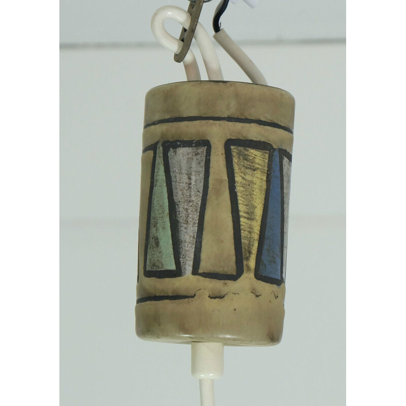 Pendant lamp with Ceramano ceramic, Hans WELLING - 1960s