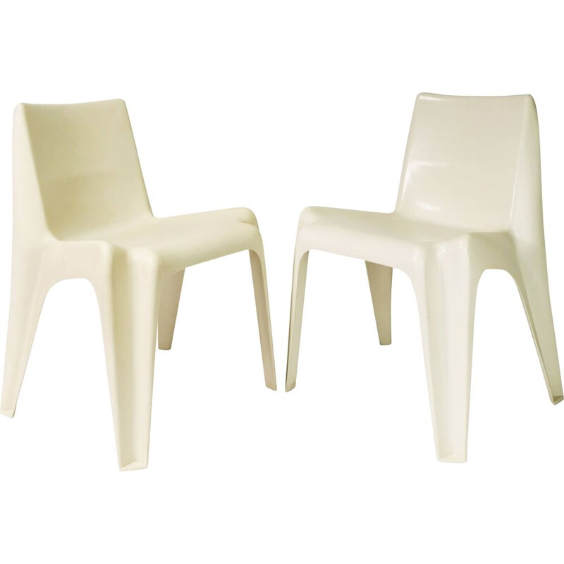 Pair of vintage thick plastic chairs by Bofinger for Helmut Batzer, Germany 1960