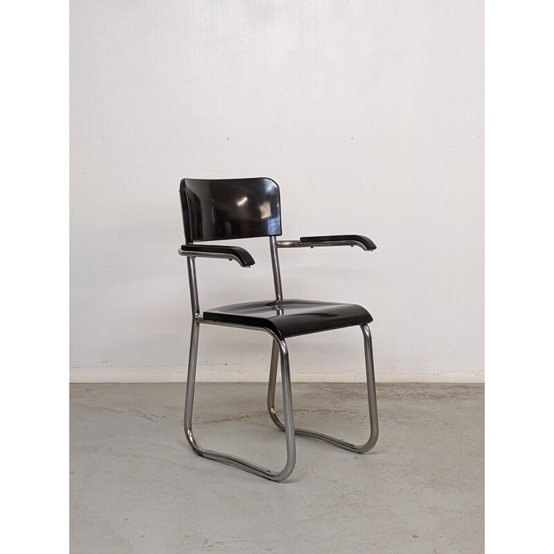 Vintage modernist armchair by René Herbst, France 1930