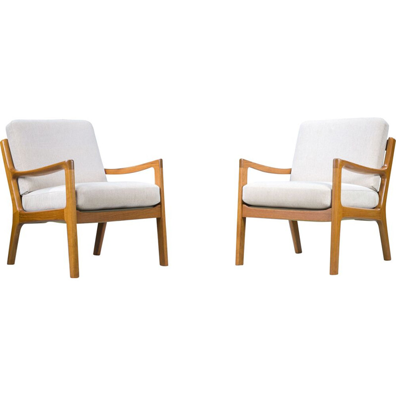 Pair of mid-century teak Senator armchairs by Ole Wanscher