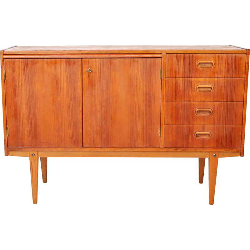 Vintage teak sideboard with four drawers, Sweden 1960