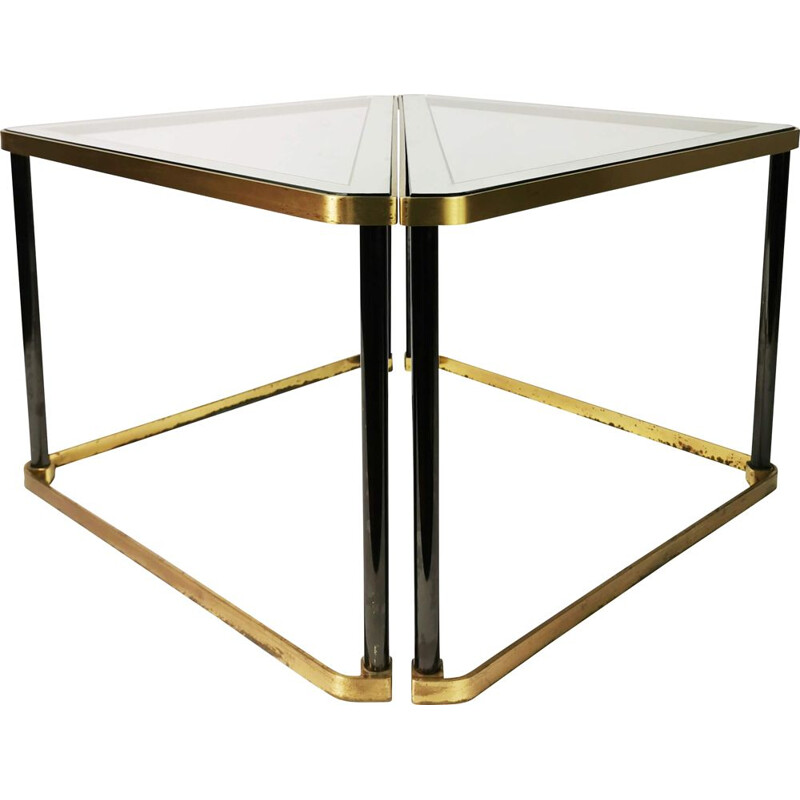 Vintage brass and glass coffee table, Germany 1960