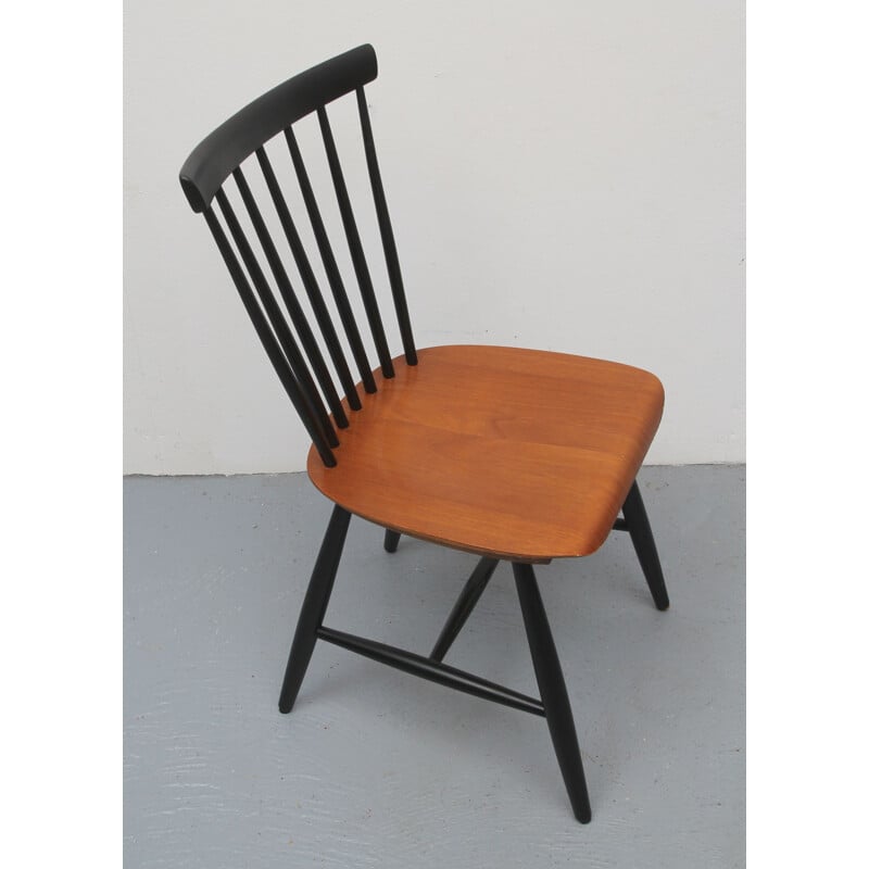 Sedia vintage in legno massiccio nero di Erik Fryklund per Hagafors, 1950