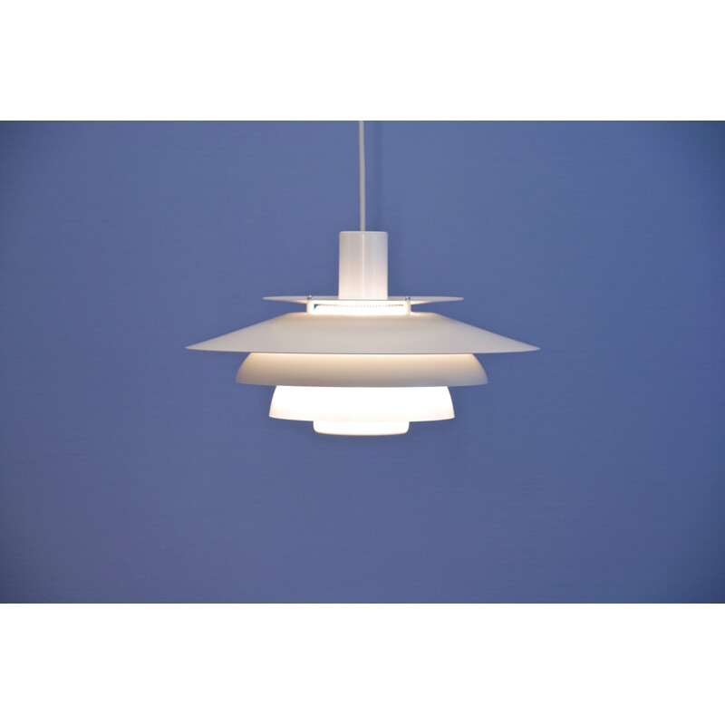 Danish vintage pendant lamp in white, 1970s