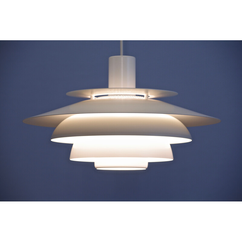 Danish vintage pendant lamp in white, 1970s