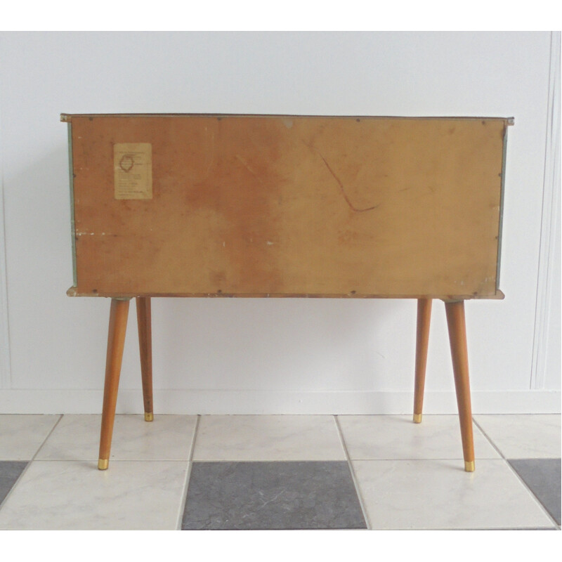 Small sideboard in wood and skai - 1950s