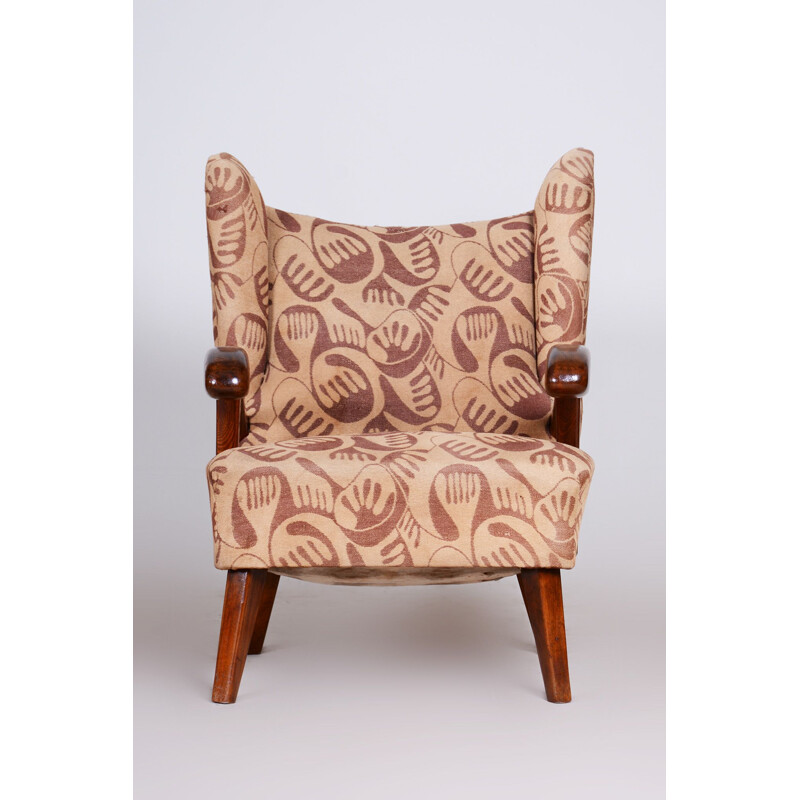 Vintage brown Art Deco armchair, 1930s