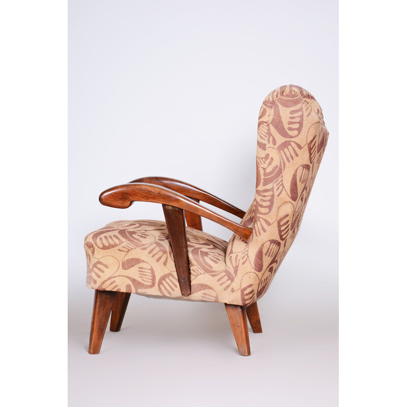 Vintage brown Art Deco armchair, 1930s