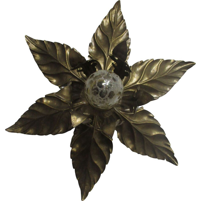 Vintage wall lamp in a form of floral rosette, Germany 1970s