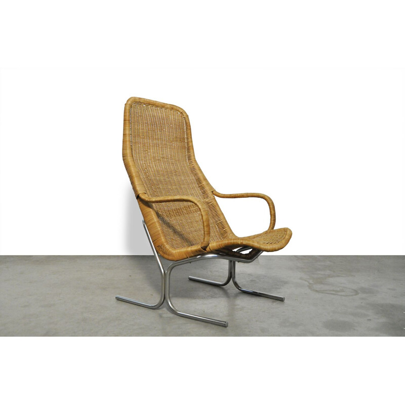 Vintage rattan armchair by Dirk van Sliedregt for Gebroeders Jonker, Netherlands 1960s