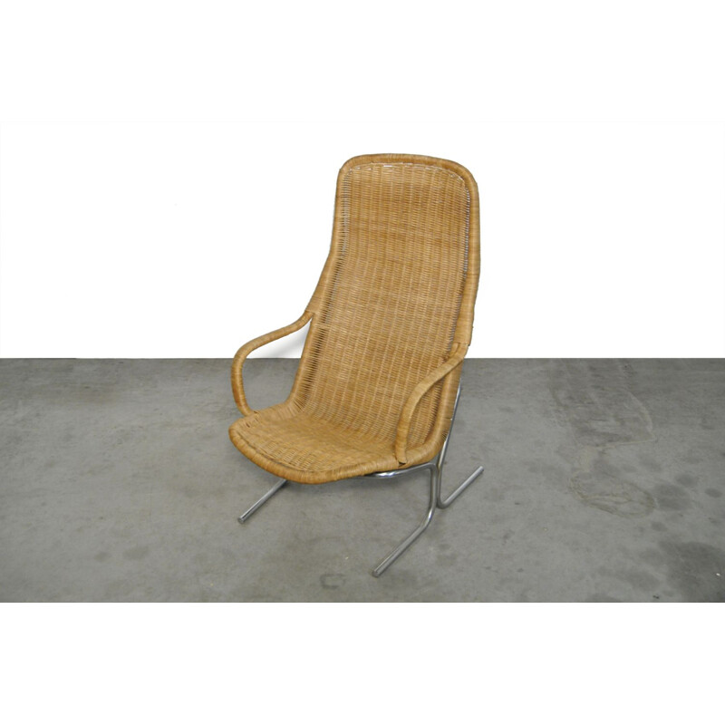 Vintage rattan armchair by Dirk van Sliedregt for Gebroeders Jonker, Netherlands 1960s