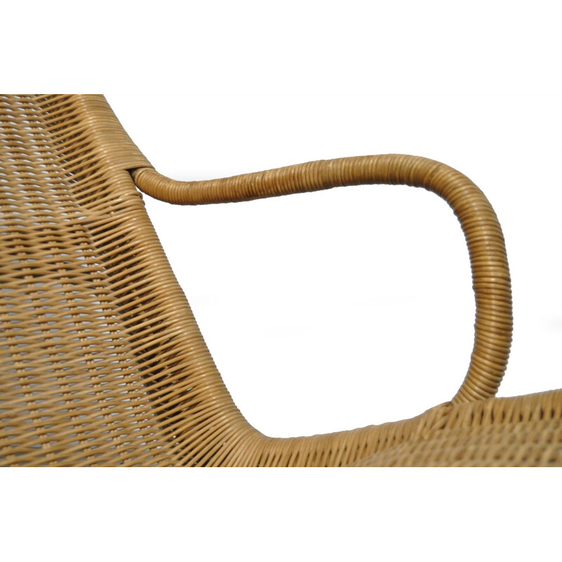 Poltrona vintage in rattan di Dirk van Sliedregt per Gebroeders Jonker, Paesi Bassi 1960