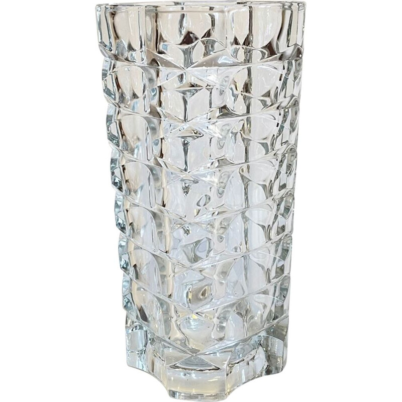 Vintage cast semi-crystal vase, 1950