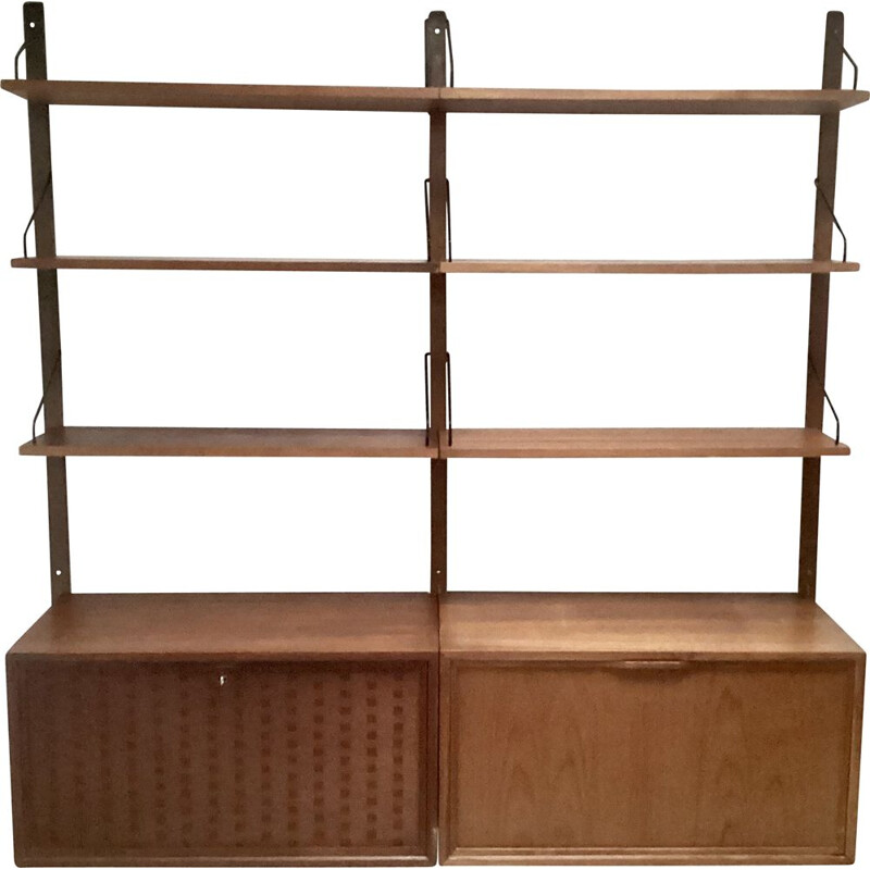 Vintage wooden wall unit by Poul Cadovius