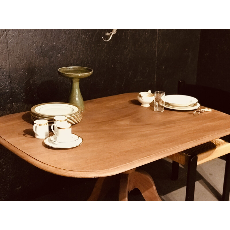 Table de petit déjeuner Tilt-Top victorien vintage en acajou en bois brut