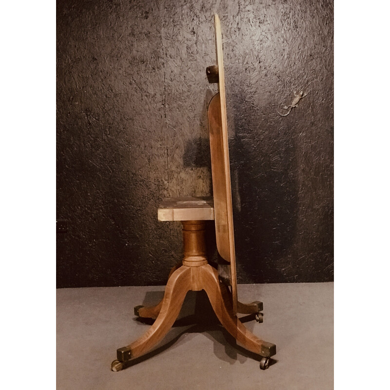 Mid century Victorian mahogany breakfast Tilt-Top table in raw wood