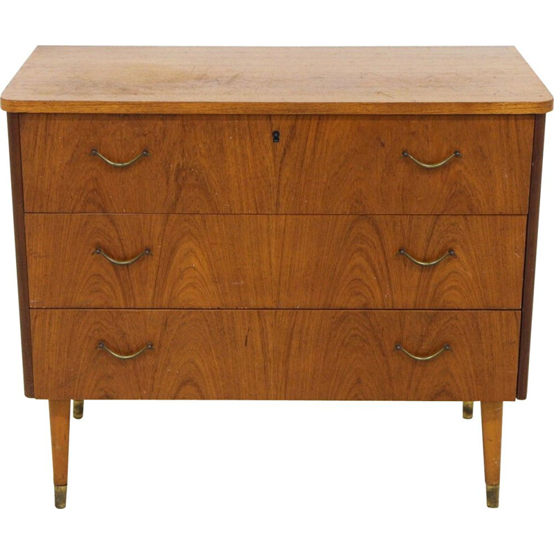 Vintage teak chest of drawers, Sweden 1950s