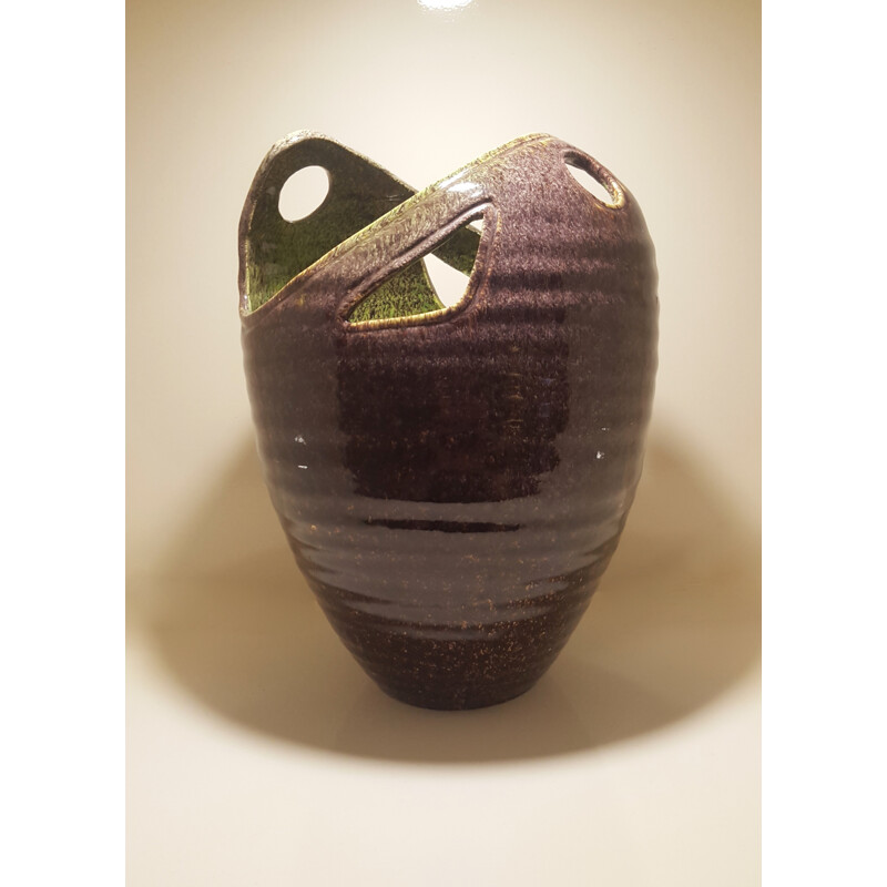 Large free form "Accolay" vase in ceramic - 1960s