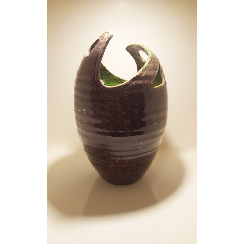 Grand vase en céramique "Accolay" forme libre - 1960 
