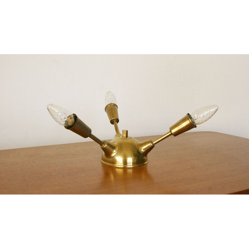 Italian vintage brass Sputnik wall lamp, 1950s