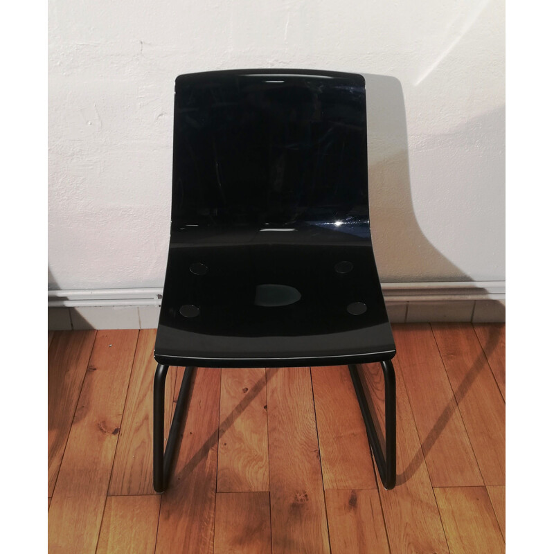 Chaise vintage en plastique noir de Tobias pour Ikea