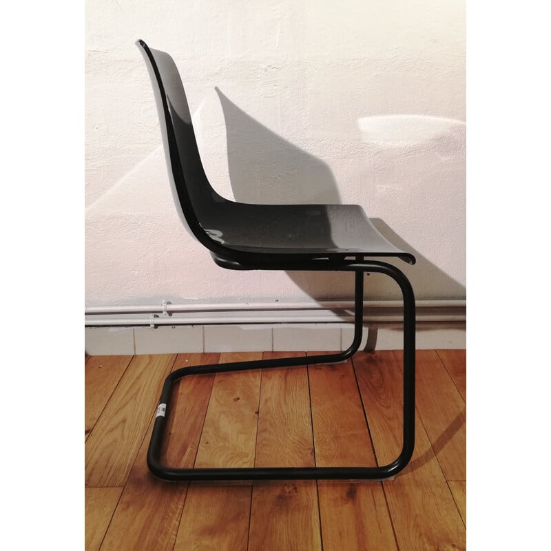 Vintage black plastic chair by Tobias for Ikea