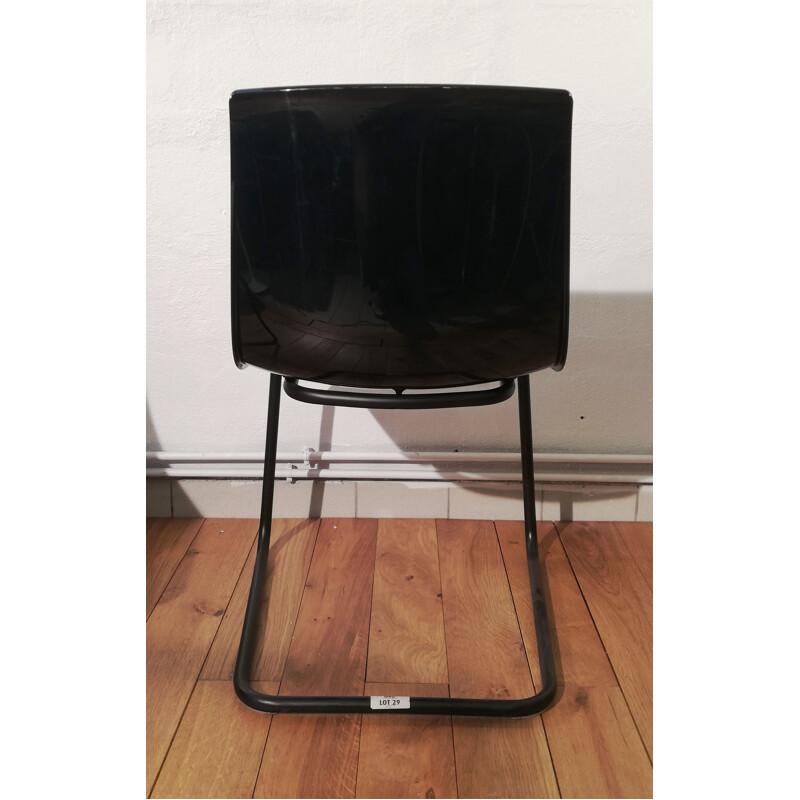 Vintage black plastic chair by Tobias for Ikea