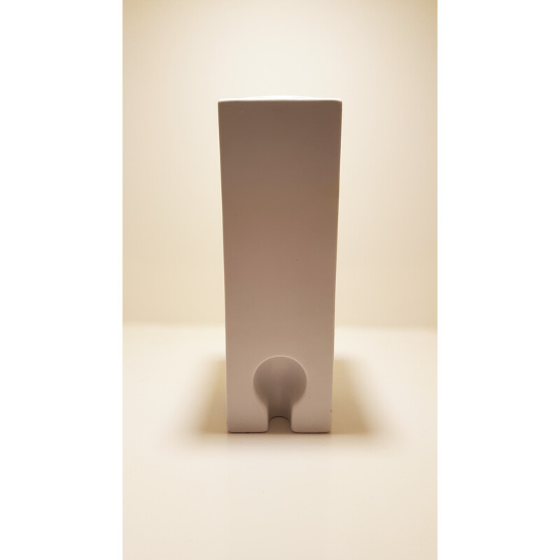 White ceramic Italian vase, Franco POZZI - 1970s