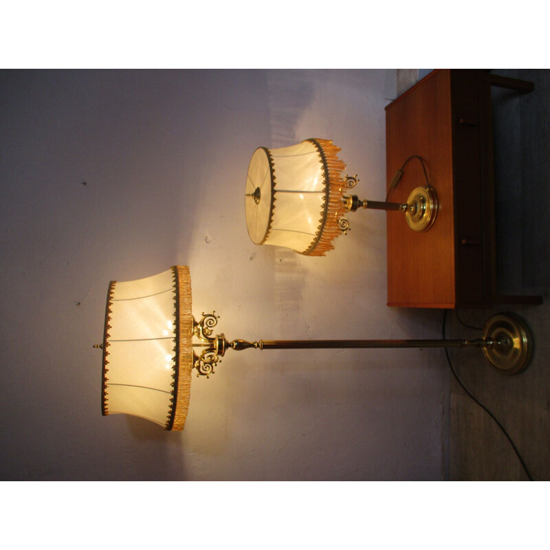 Pair of vintage brass floor lamps, 1970s