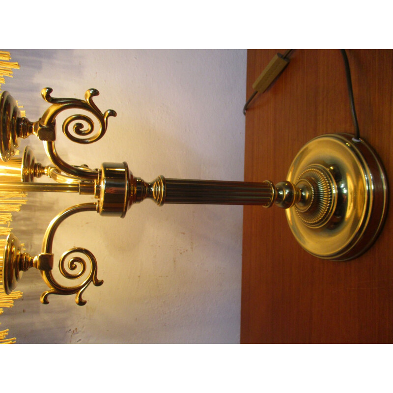 Pair of vintage brass floor lamps, 1970s