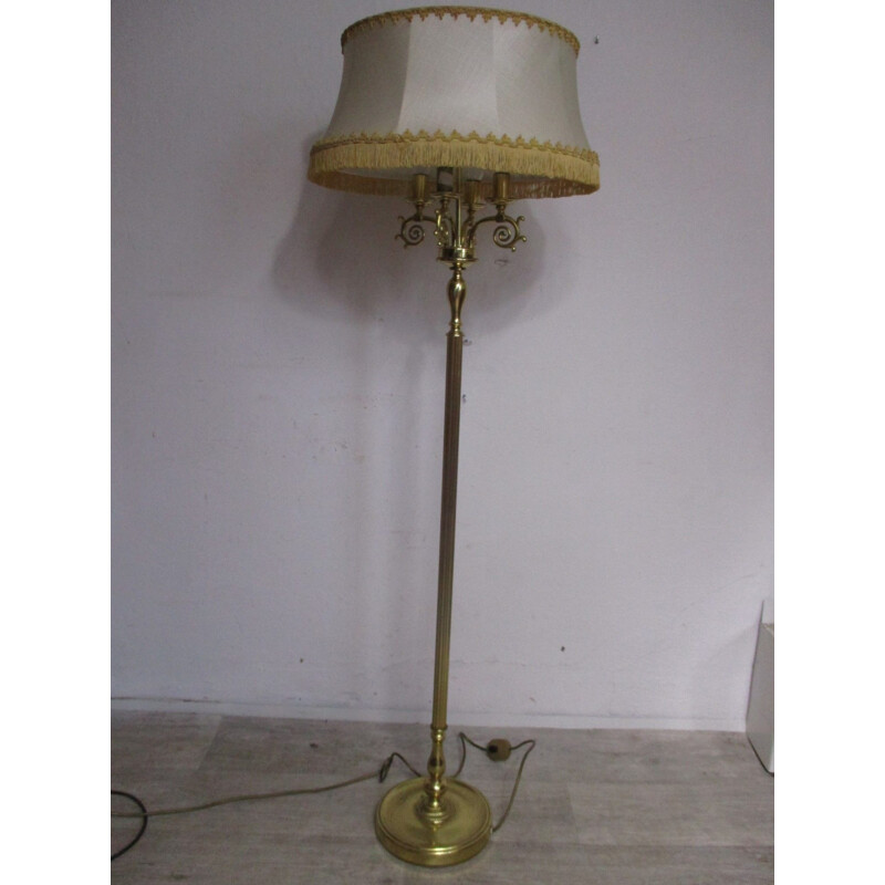 Pair of vintage brass floor lamps, 1970s